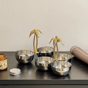 <b>Tree</b> Inspired Decorative Bowl Gold Handle Silver Bowl Perfect for <b>Chocolates</b> Candies Nuts and Seasonal Entertaining From India - Product Image 2