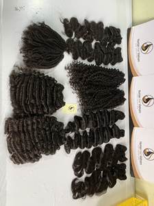 Hot Sale Virgin <b>Hair</b> Extensions Seamless Weft Visible 100% Human <b>Hair</b> Double Drawn Virgin <b>Curly</b> Weft <b>Hair</b> Bundles - Product Image 6