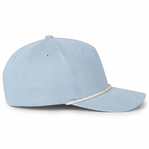 Gorra de Béisbol Ajustable Azul Claro con Visera Plana y Cordón Trenzado, Informal, Transpirable, Impermeable, 100% Algodón, Personalizable - Product Image 4