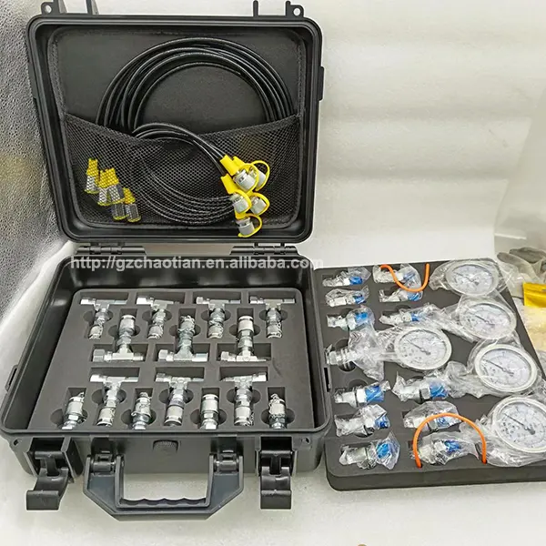 Universal-Diagnosegeräte hydraulischer Druckmessungs-Tester 5 Messgeräte mit Tee-Gelenk-Set Tee-Anschlussbox