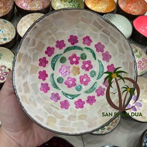 Wholesale Colorful Coconut Shell Lacquer Bowl From Vietnam Home Decoration Colored Lacquer Bowl - Product Image 6