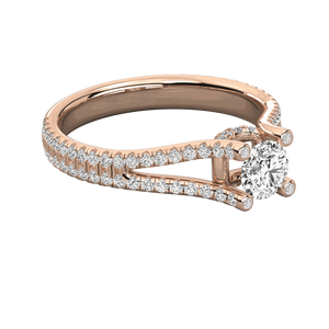 Anillo Solitario con Diamante Redondo de Dos Puntas - Product Image 3