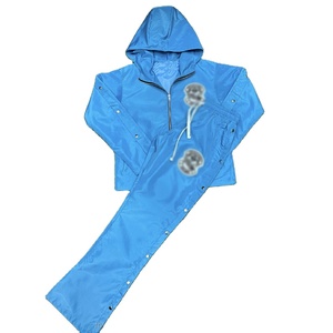 ชุดเซ็ตเสื้อแจ็คเก็ตและกางเกงขายาวผ้าฝ้ายหนานุ่มแบบมีฮู้ดสำหรับผู้ชาย  แบบสั่งทำพิเศษ  ชุดวอร์มกันลม - Product Image 4