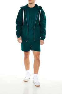 Sweat-shirts à capuche personnalisés de haute qualité, surdimensionnés, à épaules tombantes, pour hommes, 100% coton molletonné, logo personnalisé, fermeture éclair, poids lourd pour hommes - Product Image 6