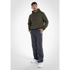 Vente en gros sur mesure de haute qualité 100% coton polaire tissu couleur olive hommes hiver sweat à capuche sérigraphie pull respirant - Product Image 2