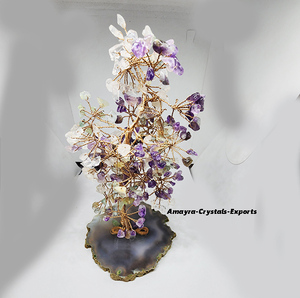 Árbol de Ágata Amatista con Base de Ágata Gris, Piedras Preciosas Naturales, Compra al por Mayor de Amayra Crystals Exports India - Product Image 2