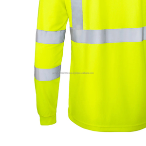 High Visibility Reflective Safety Men Polo Shirt Full Sleeve Safety Full Sleeve Polo Shirt for Men Unisex <b>Clothing</b> Safety - Product Image 3