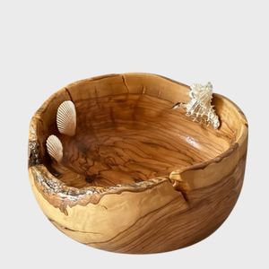 Cuenco de madera de forma redonda con detalles de metal, accesorios de decoración de mesa, cuenco decorativo o para servir al por mayor a la venta - Product Image 5