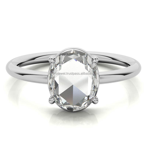 แหวนวงแหวนอินฟินิตี้อาร์ตเดคโคพร้อม3กะรัตรูปวงรีแบบเดี่ยว VVS Def Moissanite ก้านเพชรดีไซน์รัศมีสำหรับเป็นของขวัญครบรอบ - Product Image 2