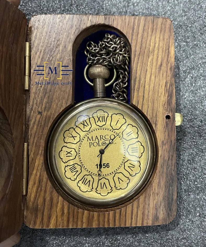 ふた付き真鍮懐中時計木製ボックスカスタマイズ可能な懐中時計チェーンカスタム懐中時計チェーンベストマンウェディングギフト