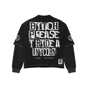 Nouveauté, vente flash, sweat-shirts unisexes surdimensionnés vintage en coton 100% avec logo personnalisé, streetwear, poids lourd, lavage à l'acide vintage - Product Image 6