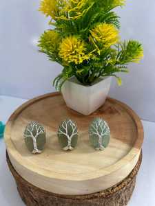 Anillo de piedras preciosas de Aventurina verde Chapado en plata antigua ajustable hecho a mano diseño de vida de árbol verde de moda para el equilibrio energético diario - Product Image 3