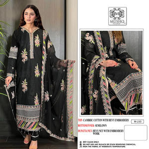 Vêtements ethniques indiens et pakistanais Filet papillon Salwar Kameez avec Dupatta avec travail de broderie Fourniture d'usine en gros - Product Image 2