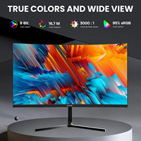 Monitor de Pantalla Curva Ultra Ancha de 24 27 32 34 Pulgadas, 165 Hz, 4K 3440 * 1440, 21:9, con Luz Ambiental, Monitor para Juegos