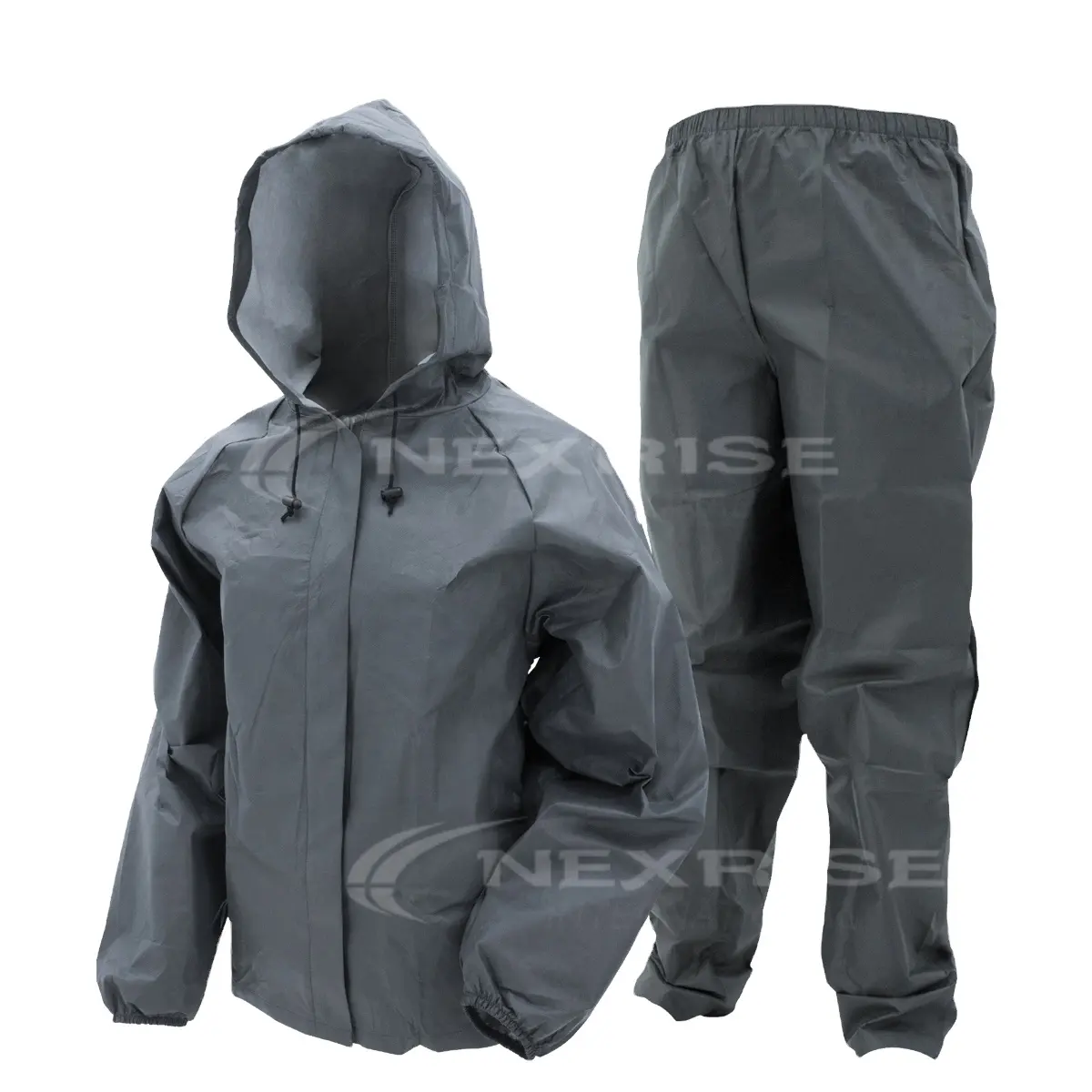 Chubasquero impermeable de poliéster 100 para hombre y mujer, traje de lluvia con capucha, reflectante, bolsa negra y amarilla, pantalones personalizados