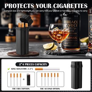 2 in 1 piccolo portasigarette portatile con accendino stampa Logo personalizzabile accessori per fumatori comoda scatola di immagazzinaggio - Product Image 4