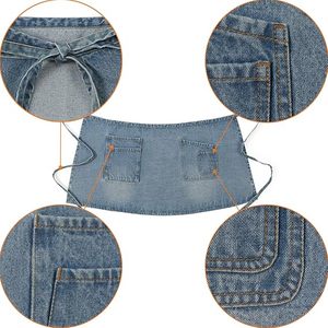 Customized Design <b>Denim</b> Waist <b>Apron</b> Acid Washed With Pockets for Women Barber <b>Apron</b> - Product Image 5