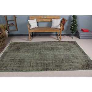 Tapis turc 4,8 x 8,4 pieds, grand tapis vintage, tapis en laine à motifs floraux verts - Product Image 2