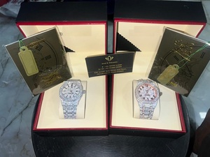 VVS Moissanite นาฬิกาเพชรสีเหลืองทองเต็มรูปแบบการเคลื่อนไหวอัตโนมัติน้ำแข็งสูง41มม. นาฬิกาเพชรสีขาวเต็มรูปแบบ - Product Image 2