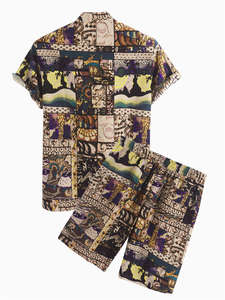 T-shirt pour hommes ensembles de shorts personnalisés de haute qualité ensemble de t-shirts et shorts de ville OEM vente en gros - Product Image 2