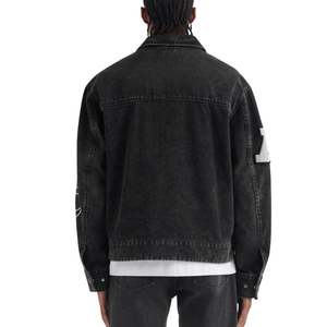 Veste en jean tissée vintage de luxe pour homme OEM, qualité supérieure, style rétro classique, streetwear décontracté, veste durable - Product Image 3