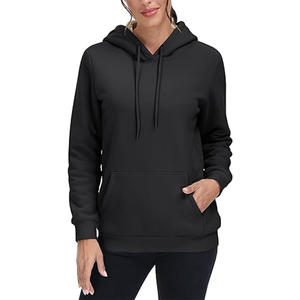 Sweat à capuche uni personnalisé à épaules décontractées avec cordon de serrage Sweats à capuche décontractés pour femmes - Product Image 1