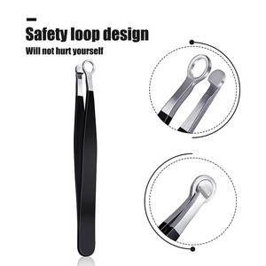 2 Pcs High Quality Stainless Steel <b>round</b> Head Nose <b>Hair</b> Tweezers Eyebrow <b>Clippers</b> for Trimming Nose <b>Hair</b> - Product Image 3