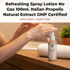 Lotion en spray rafraîchissante à l'extrait naturel de Moringa Rouge Italien certifiée GMP 100ml, sans gaz, OEM, marque privée, Propolis - Product Image 2