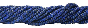 Perles de pierres précieuses en Lapis Lazuli bleu facetté, forme Rondelle 3-4mm, brin de 13 pouces, Pierre de naissance de septembre, Signe du zodiaque Sagittaire Vierge - Product Image 3