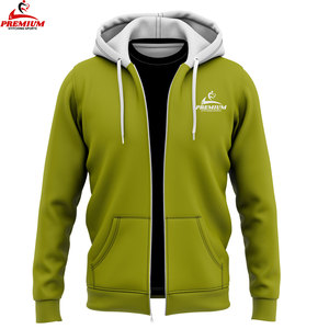 Wholesale Heavy Weight Premium Top Quality Men Zipper Hoodies Custom Made Size Breathable Men Full Zip <b>Hoodie</b> - Product Image 4