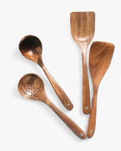 Ensemble d'ustensiles de cuisine en bois naturel écologique |   Fait à la main |   Fournisseur d'usine - Product Image 2