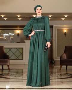 <b>Organza</b> Turkey Beaded <b>Silk</b> Long Sleeve Anti-Wrinkle Handmade Prayer Dubai Abaya - Product Image 4