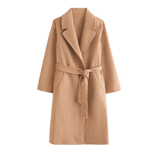 Fabricant de manteaux trench vintage pour femmes OEM ODM |   Manteau Trench Long Ceinturé Écologique Personnalisé pour Femme – Vêtement d'extérieur Tendance en Gros - Product Image 5