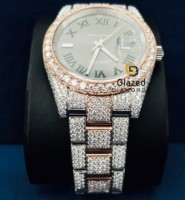 Montre de luxe VVS en acier inoxydable de haute qualité avec moissanite, verre personnalisé, analogique, diamant, mécanique, de plongée, vente en gros d'usine, style Hip Hop