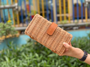 Bolso de mimbre hecho a mano de moda respetuoso con el medio ambiente de alta calidad bolso de paja para mujer - Product Image 1