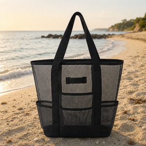 Mesh <b>Beach</b> <b>Tote</b> <b>Bag</b> Large Capacity Swim Storage <b>Bag</b> with Pockets for Outdoor Travel - Product Image 2