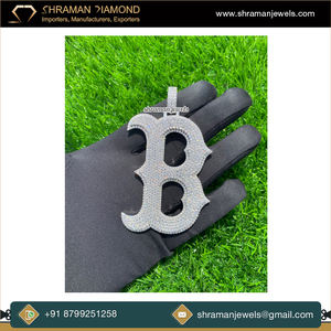 Joyería de lujo de alta calidad 24,77 TCW y 99,56 gramos joyería fina VVS1 DEF Color Iced Out B colgante de diamante de moissanita inicial - Product Image 6