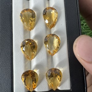 Pear Cut <b>Citrine</b> Gemstone 5*8 to 10*14mm C1 color Loose stone for making <b>rings</b> pendants - Product Image 2