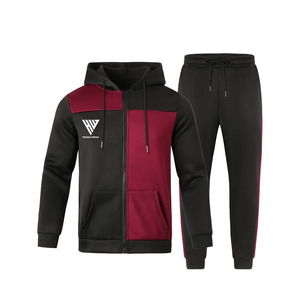 Ensemble de vêtements de sport en coton respirant, survêtement à fermeture éclair intégrale, sweat-shirt et pantalon de jogging deux pièces - Product Image 1