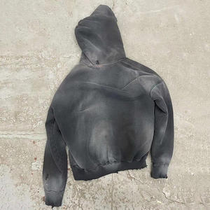 Cómoda Sudadera con capucha de lavado ácido para hombre, mezcla de algodón, antiarrugas, secado rápido, transpirable, gimnasio, estilo Vintage para exteriores - Product Image 2