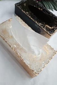 Caja de pañuelos de resina cuadrada moderna, diseño de remolino personalizado, dispensador de cubierta decorativa impermeable para baño, dormitorio, oficina, restaurante - Product Image 4