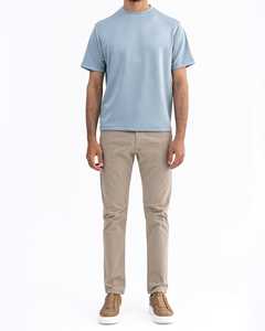 Camisetas de hombre con cuello redondo teñido liso de algodón 100% - Product Image 3