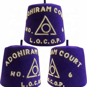 Fez Masónico Bordado a Mano con Hilos Metálicos para Shriners, con Color y Talla Personalizados, Diseño Artificial de Alta Calidad - Regalo - Product Image 1