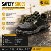 Zapatos de Seguridad para Hombre con Puntera de Acero Resistente a Pinchazos | Botas de Trabajo de Cuero Vacuno con Relieve Antideslizante, para Primavera, Verano, Otoño e Invierno