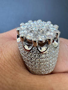 Bague Homme Vintage Platine Moissanite Diamant 925 Argent Plaqué Acier Inoxydable Hip Hop Bijoux de Mode pour Fêtes de Fiançailles - Product Image 2