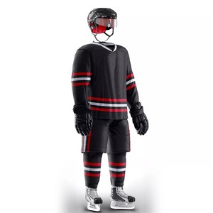 Personnalisé 100% Polyester Maille Tissu Uniformes De Hockey Sur Glace Ensembles De Vêtements De Sport pour Adultes Plus La Taille En Gros Vêtements De Hockey Sur Glace - Product Image 4