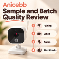 Anicebb 720P HD WiFi Baby Monitor Kamera Bayi Pintar Nirkabel dengan Aplikasi IOS Android, Tampilan Jarak Jauh, Audio Dua Arah, dan Peringatan Tangisan