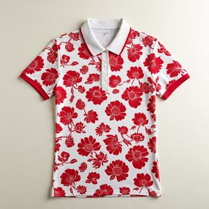 Ropa deportiva Polo estampado Mujer Jogging Fitness Wear Turn Down Collar Golf Polo Camisas Mujer - Product Image 2