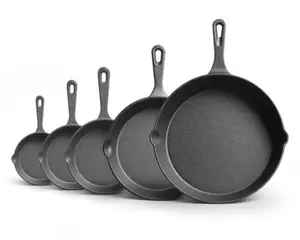 3.5inch đến 12inch gang pre-dày dạn chảo với chữ ký Giọt Nước Mắt xử lý Frying Pan sử dụng trên bếp/nướng/lửa trại