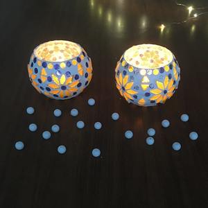 Wholesale Customized Modern Mosaic Hanging Beeswax <b>Tealight</b> Votive Highly Scented Handmade Design for Home Christmas Decoration - Product Image 1